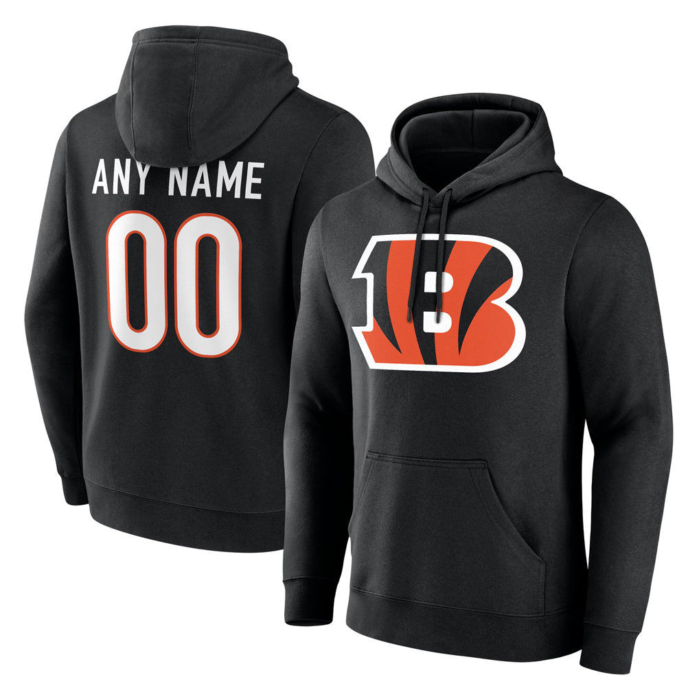 STECN Custom C.Bengals Black Long Sleeve Hoodie Any Name & Numbers Stitched Jerseys