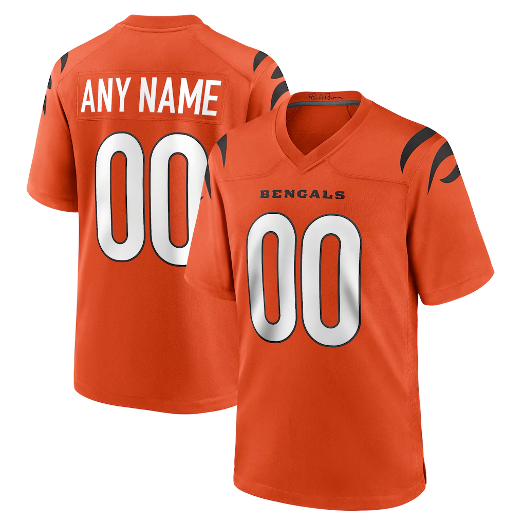 STECN Custom C.Bengals Orange Alternate Game Stitched Jerseys