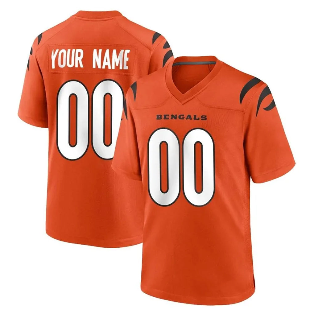 STECN Custom C.Bengals Orange Home Game Any Name & Numbers Stitched Jerseys