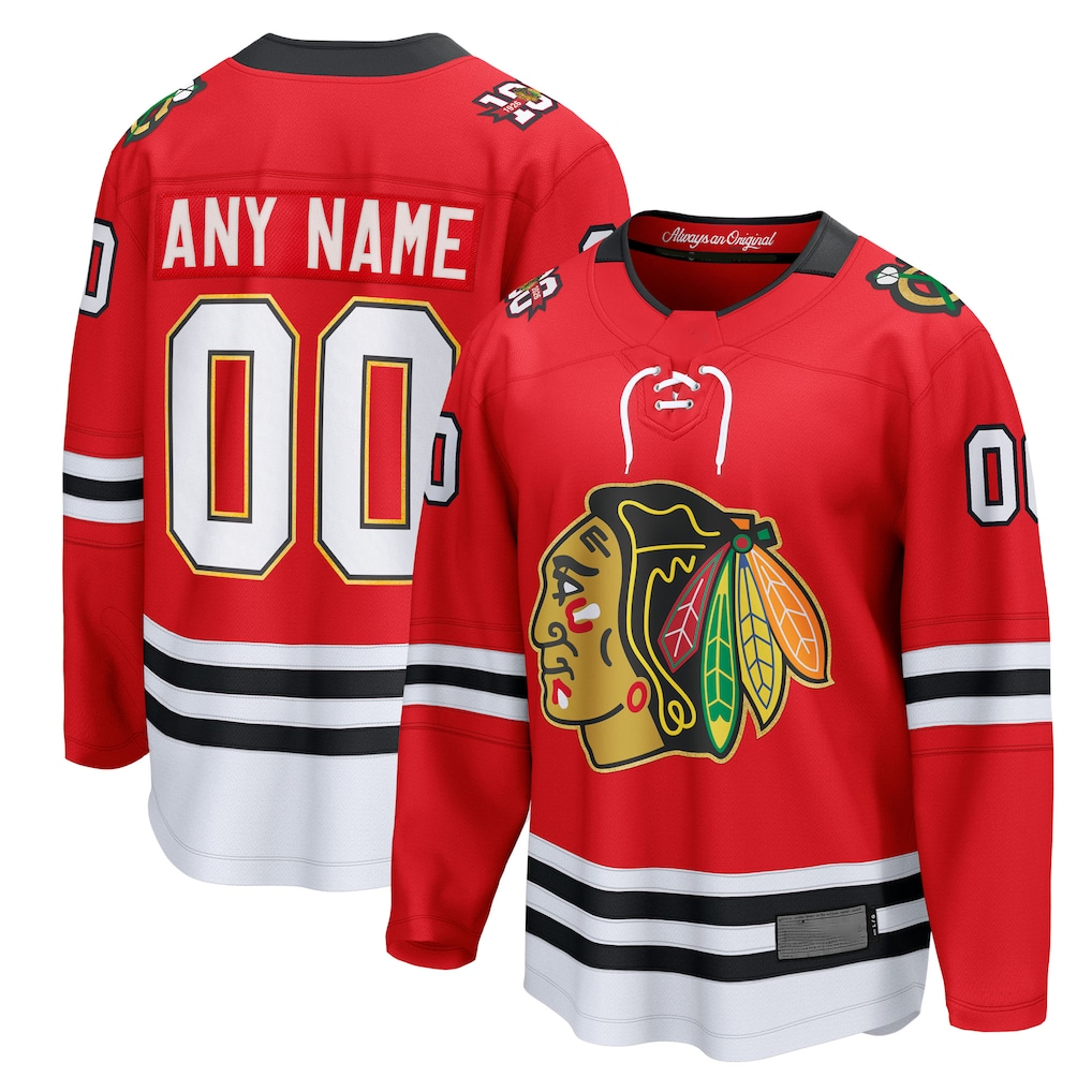 STECN Custom C.Blackhawks Red Centennial Breakaway Jerseys