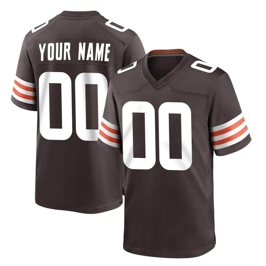 STECN Custom C.Browns Brown Home Game Any Name & Numbers Stitched Jerseys
