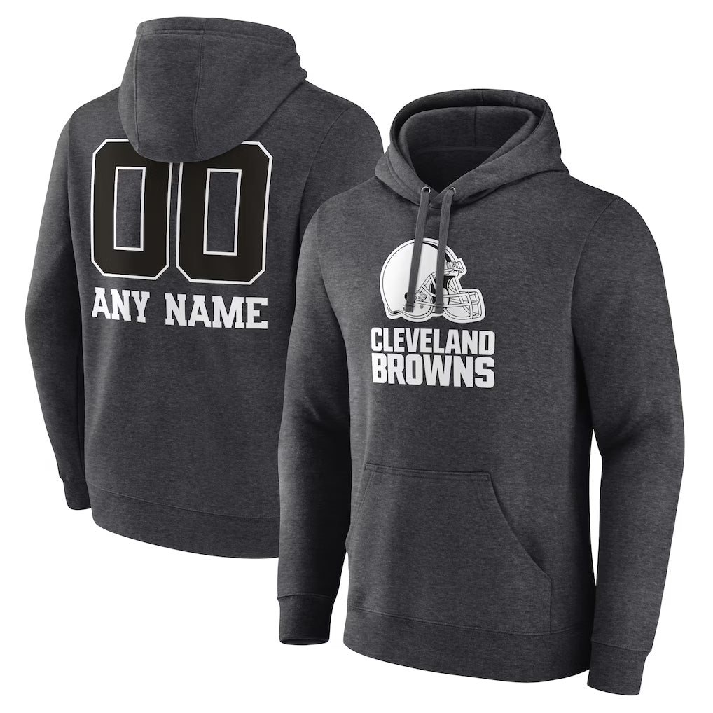 STECN Custom C.Browns Charcoal Primetime Logo Hoodie Any Name & Numbers Stitched Jerseys