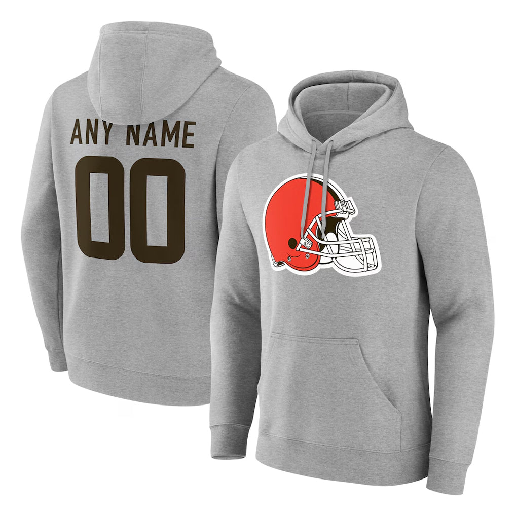 STECN Custom C.Browns Gray Salute to Service Pullover Hoodie Limited Any Name & Numbers Stitched Jerseys