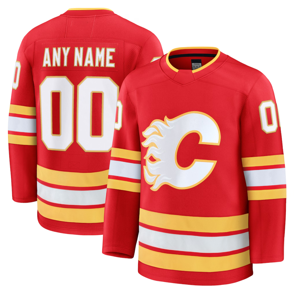 STECN Custom C.Flames Red Home Premium Jerseys