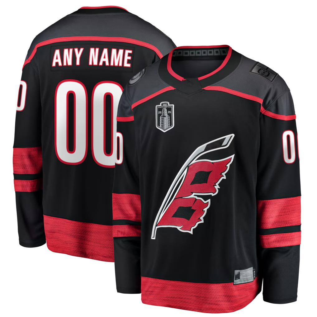 STECN Custom C.Hurricanes Black 2026 Stanley Cup Final Home Breakaway Stitched Jerseys
