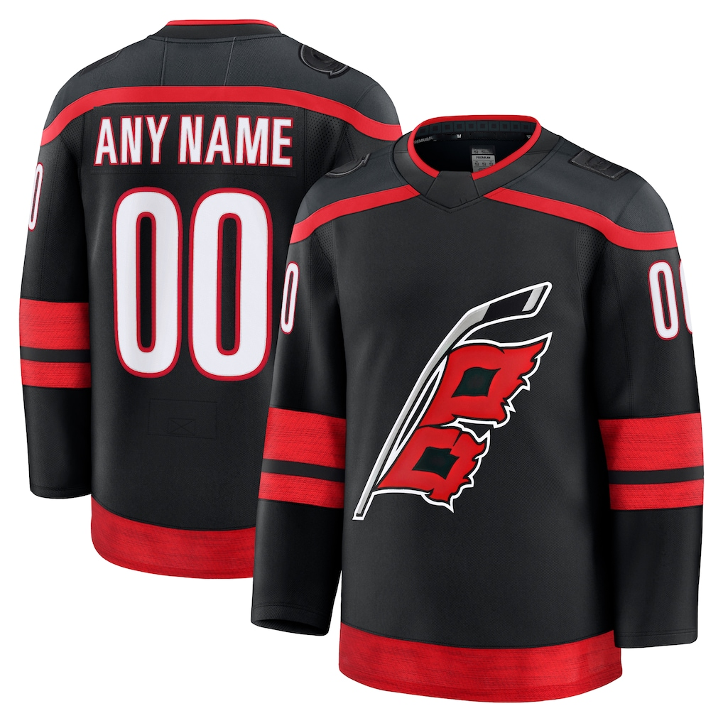 STECN Custom C.Hurricanes Black Home Premium Stitched Jerseys