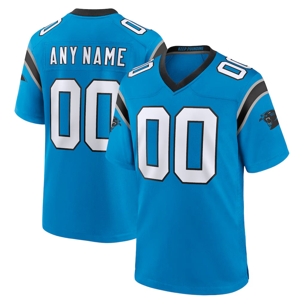STECN Custom C.Panthers Blue Home Game Any Name & Numbers Stitched Jerseys