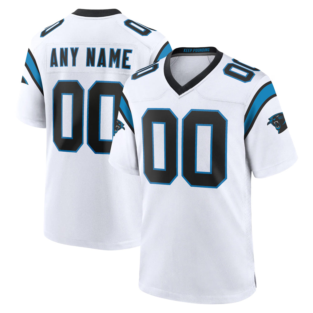 STECN Custom C.Panthers White Home Game Any Name & Numbers Stitched Jerseys