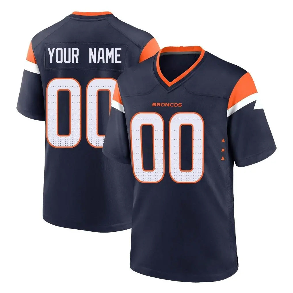 STECN Custom D.Broncos Navy Home Game Any Name & Numbers Stitched Jerseys