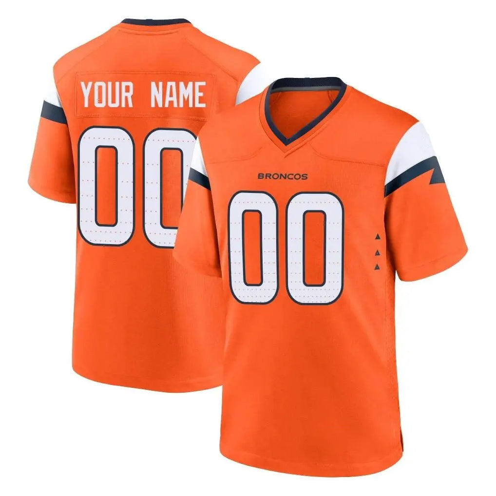 STECN Custom D.Broncos Orange Home Game Any Name & Numbers Stitched Jerseys