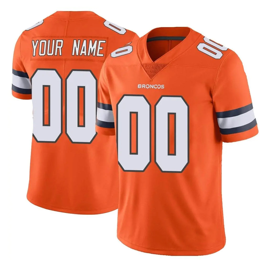STECN Custom D.Broncos Orange Vapor Untouchable Limited Home Game Any Name & Numbers Stitched Jerseys