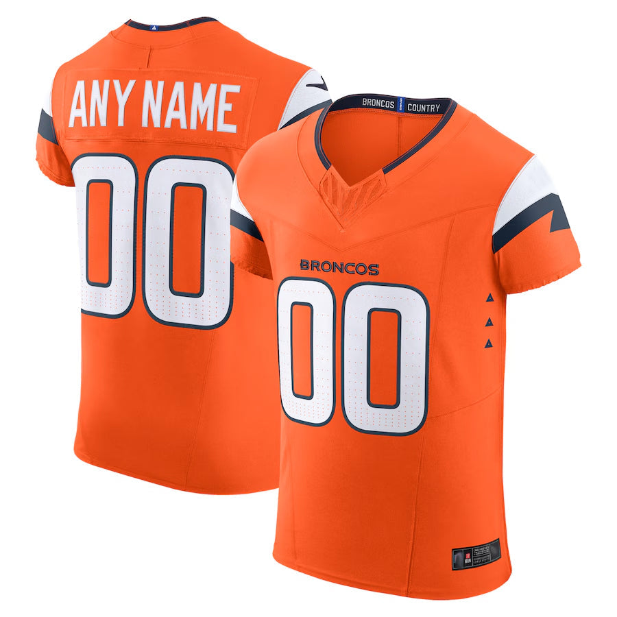 STECN Custom D.Broncos Vapor F.U.S.E. Elite Orange Stitched Jerseys