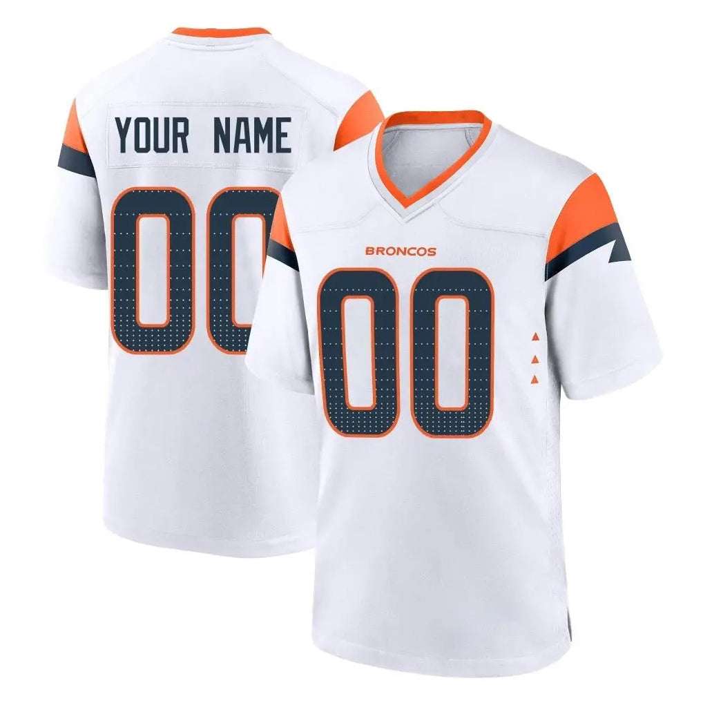 STECN Custom D.Broncos White Home Game Any Name & Numbers Stitched Jerseys