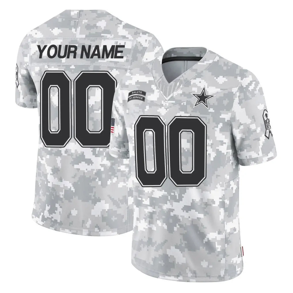 STECN Custom D.Cowboys Arctic Camo Salute to Service Limited Home Game Any Name & Numbers Stitched Jerseys
