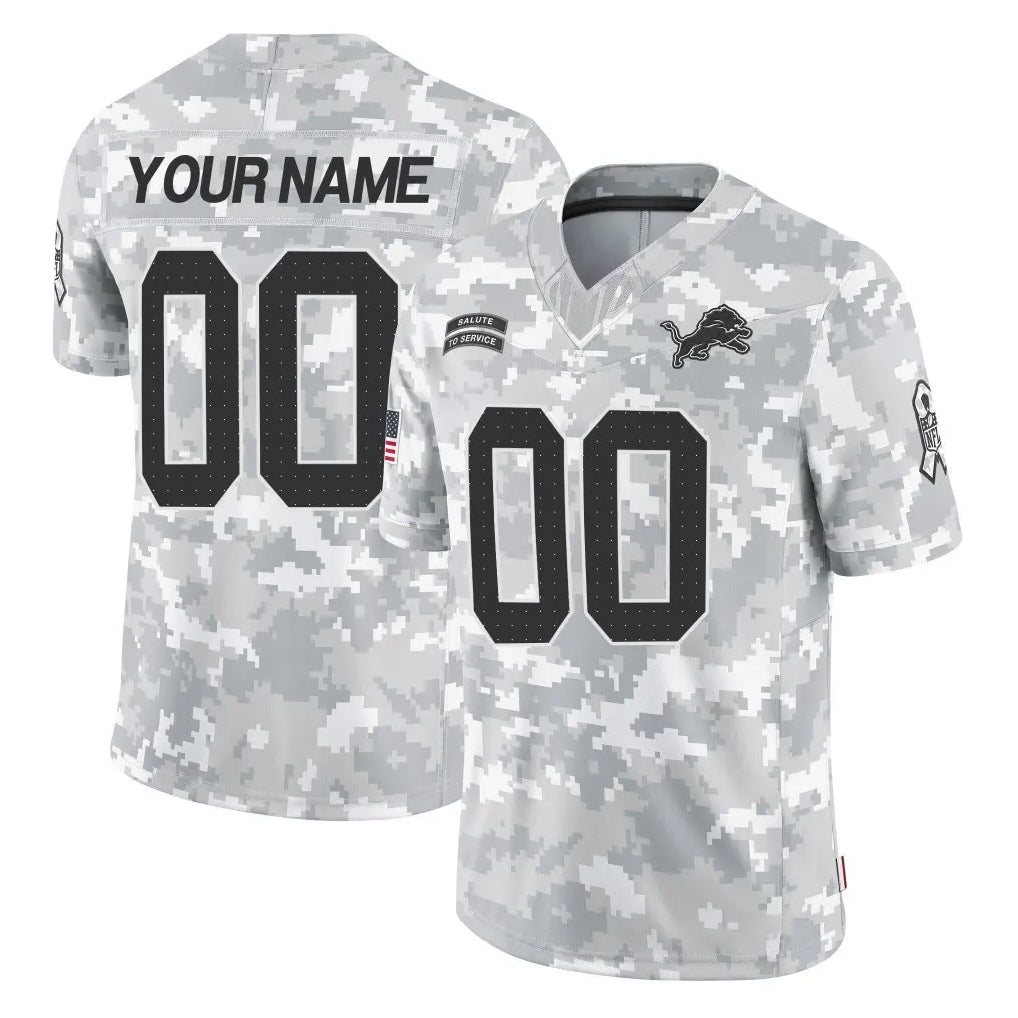 STECN Custom D.Lions Arctic Camo Salute To Service Limited Any Name & Numbers Stitched Jerseys