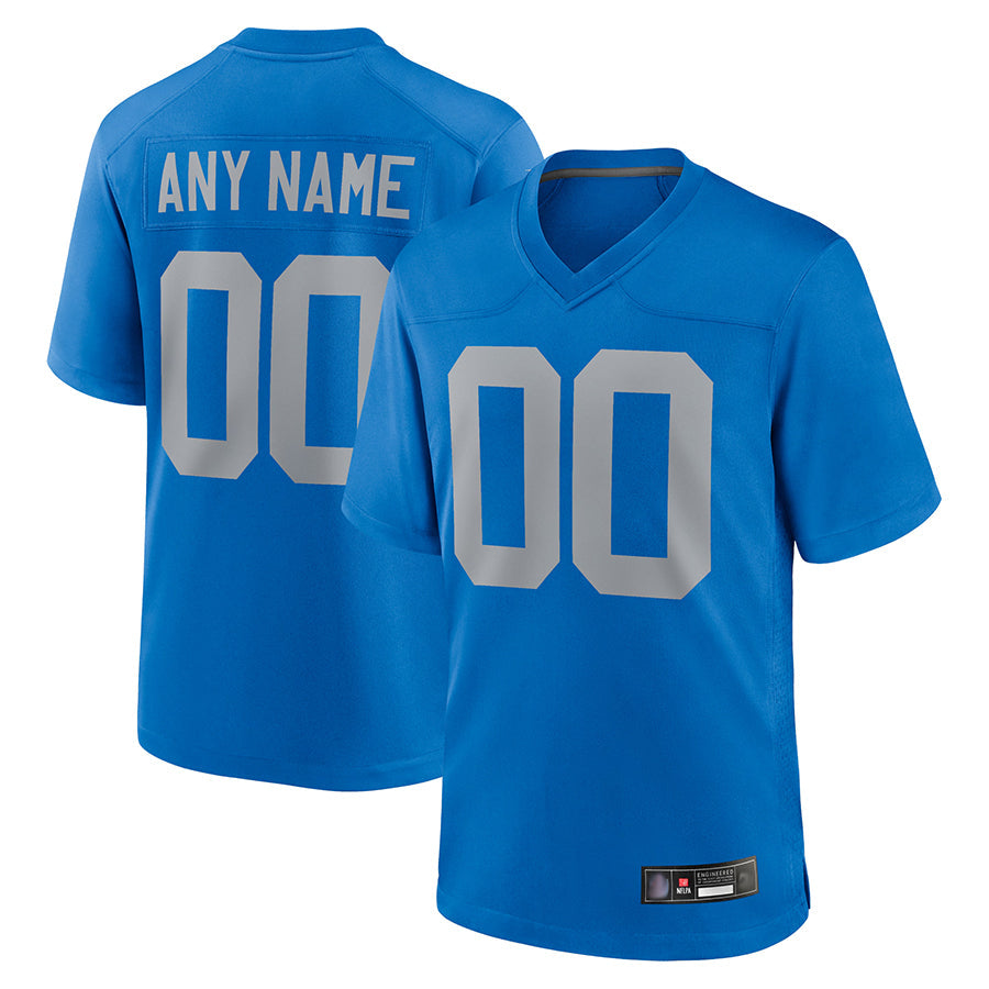 STECN Custom D.Lions Blue Limted Game Alternate Stitched Jerseys