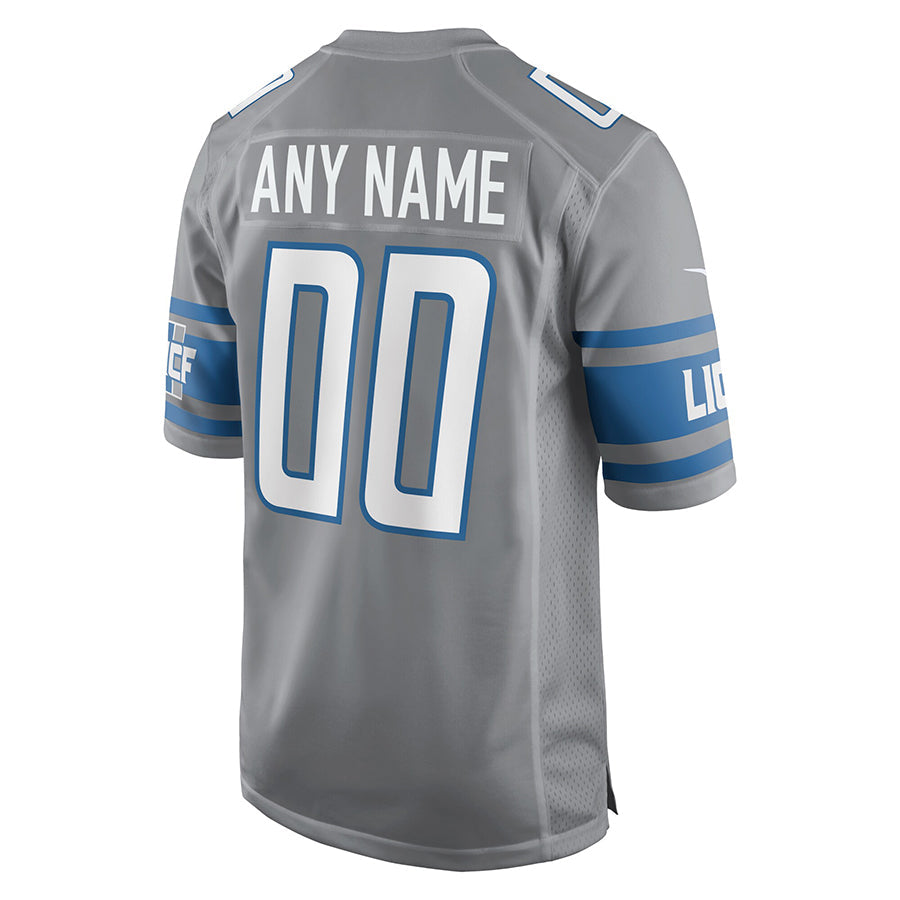 STECN Custom D.Lions Gray Replica Game Stitched Jerseys