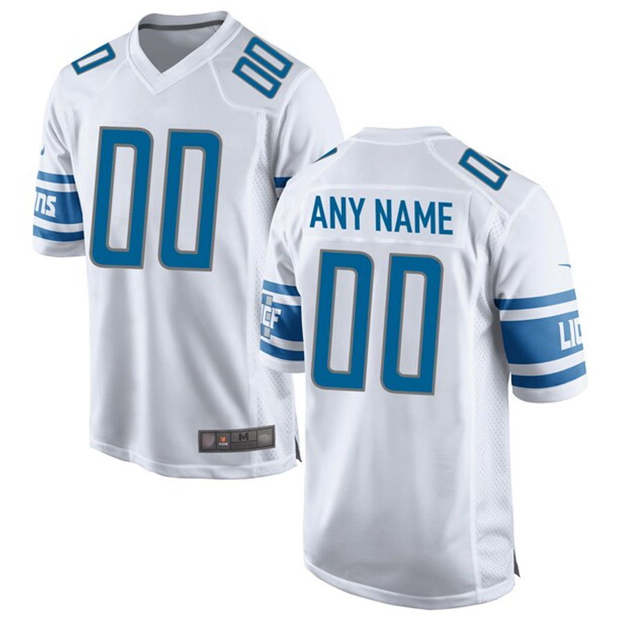 STECN Custom D.Lions White Replica Game Stitched Jerseys