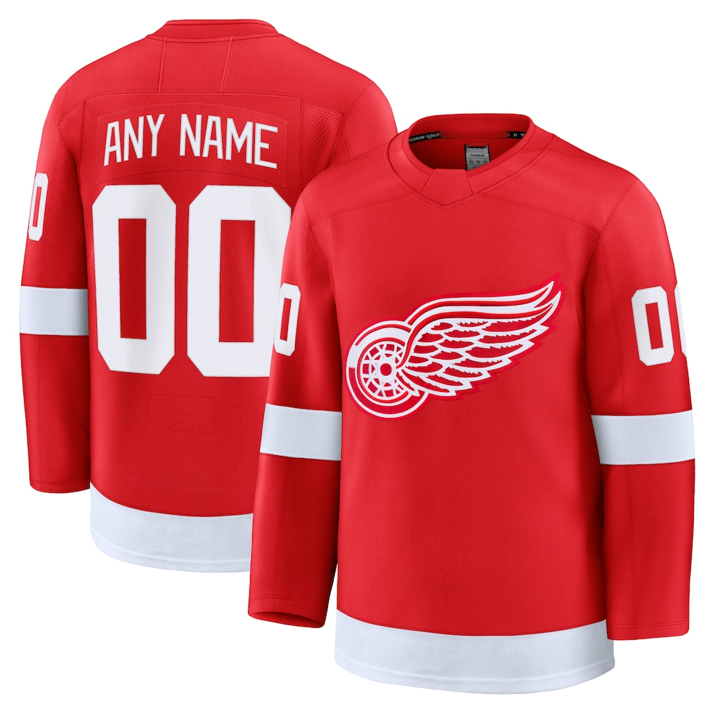 STECN Custom D.Red wings Red Home Premium Jerseys