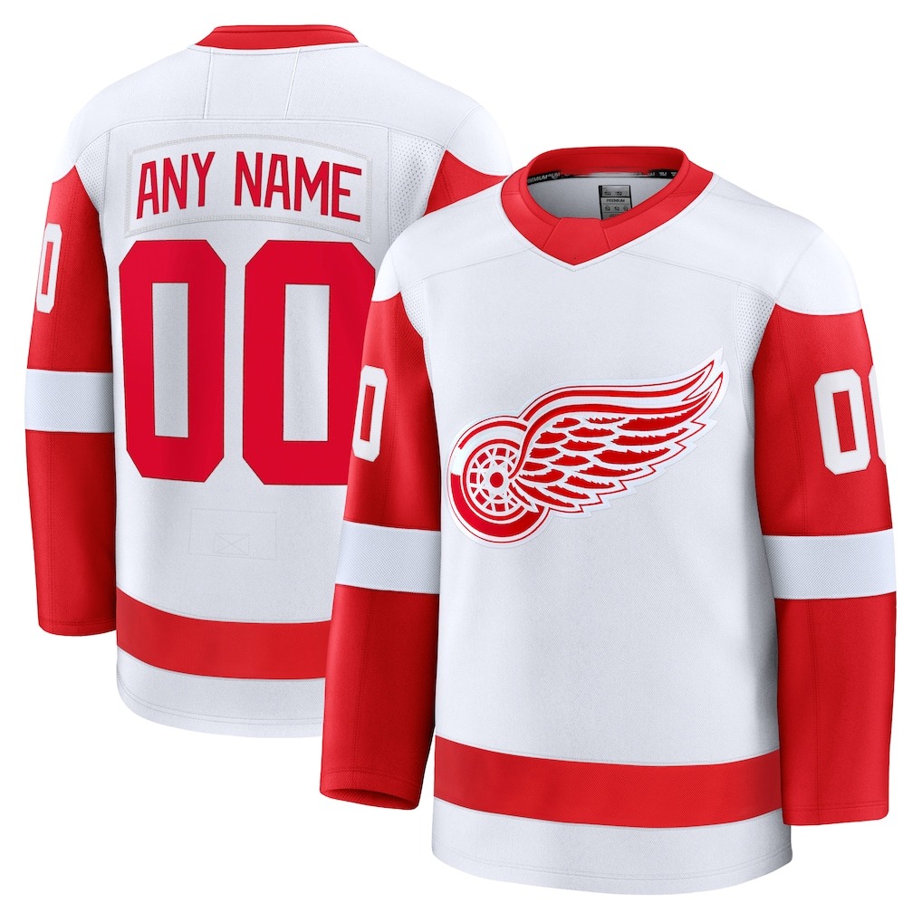 STECN Custom D.Red wings White Away Premium Jerseys