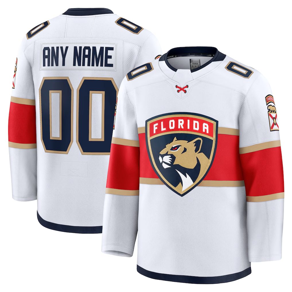 STECN Custom F.Panthers White Away Premium Jerseys