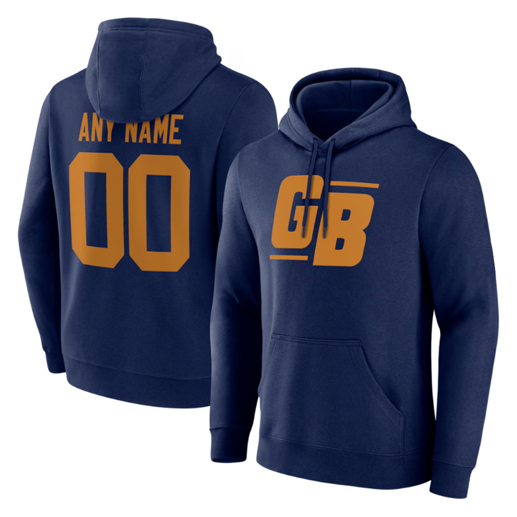 STECN Custom GB.Packers Navy The 1923 Classic Pullover Hoodies Limited Game Any Name & Numbers Stitched Jerseys