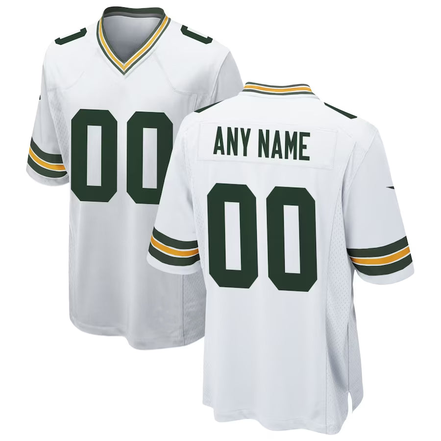 STECN Custom GB.Packers White Home Game Stitched Jerseys