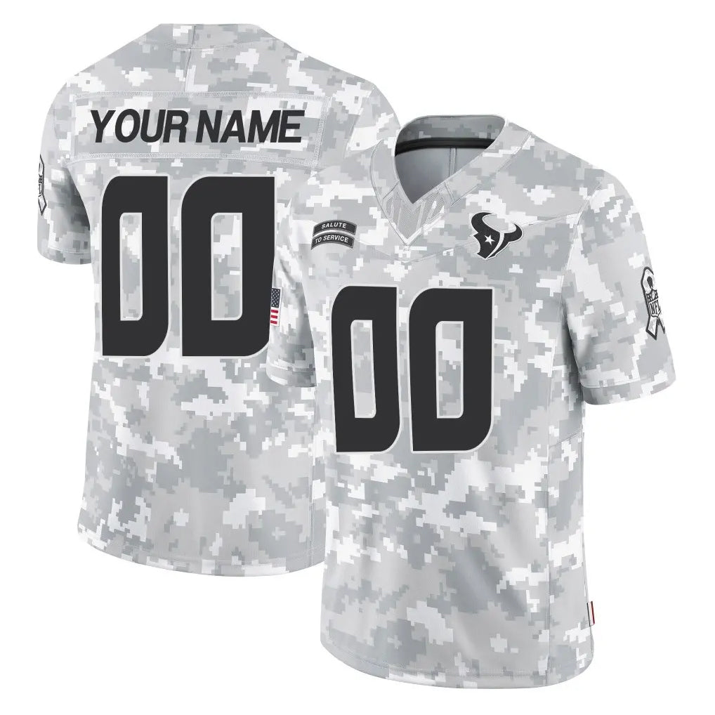 STECN Custom H.Texans Arctic Camo Salute To Service Limited Game Any Name & Numbers Stitched Jerseys