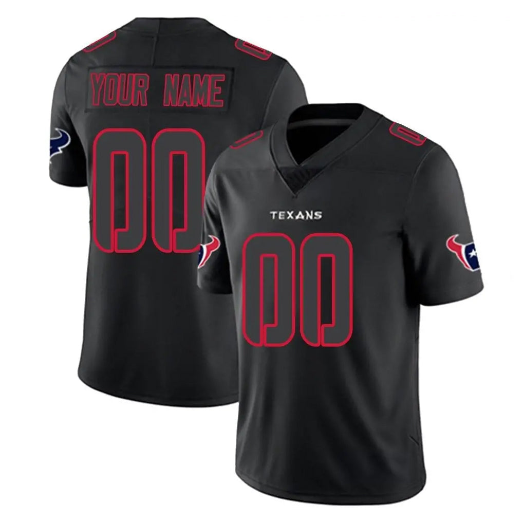 STECN Custom H.Texans Black Impact Limited Game Any Name & Numbers Stitched Jerseys