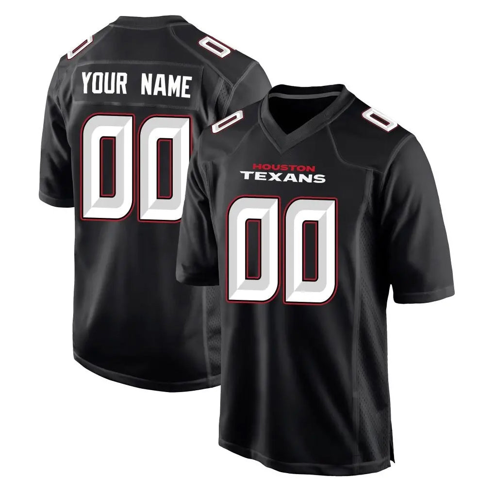 STECN Custom H.Texans Carbon Black Fashion Home Game Any Name & Numbers Stitched Jerseys