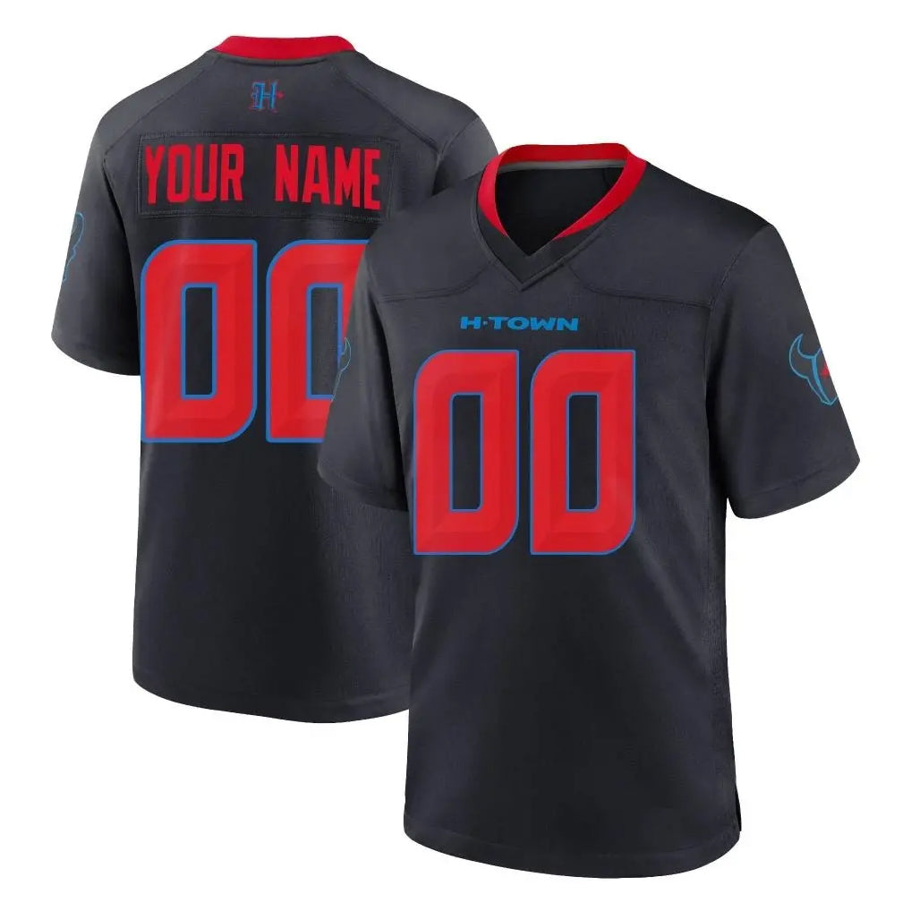 STECN Custom H.Texans Navy 2nd Alternate Home Game Any Name & Numbers Stitched Jerseys
