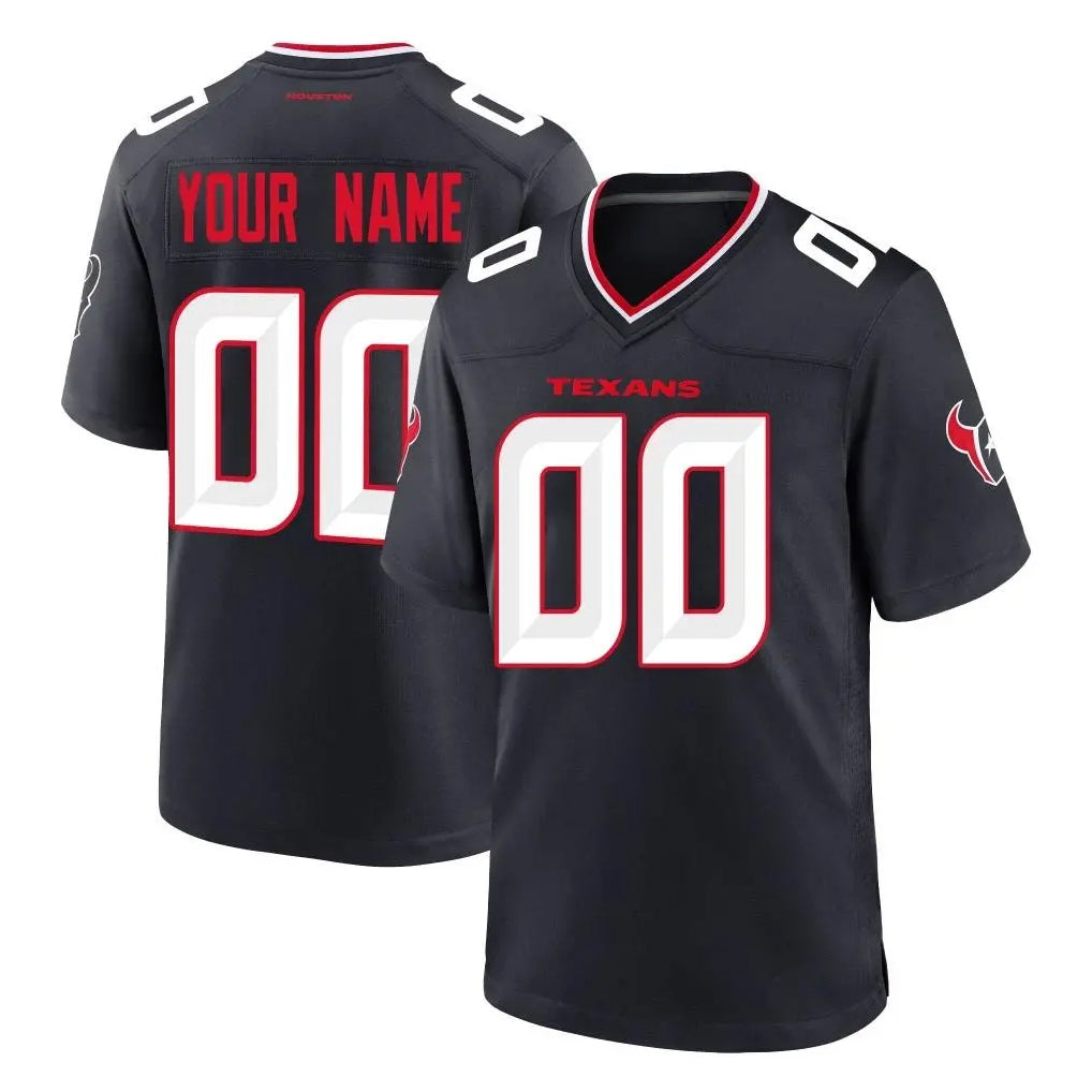 STECN Custom H.Texans Navy Team Home Game Any Name & Numbers Stitched Jerseys