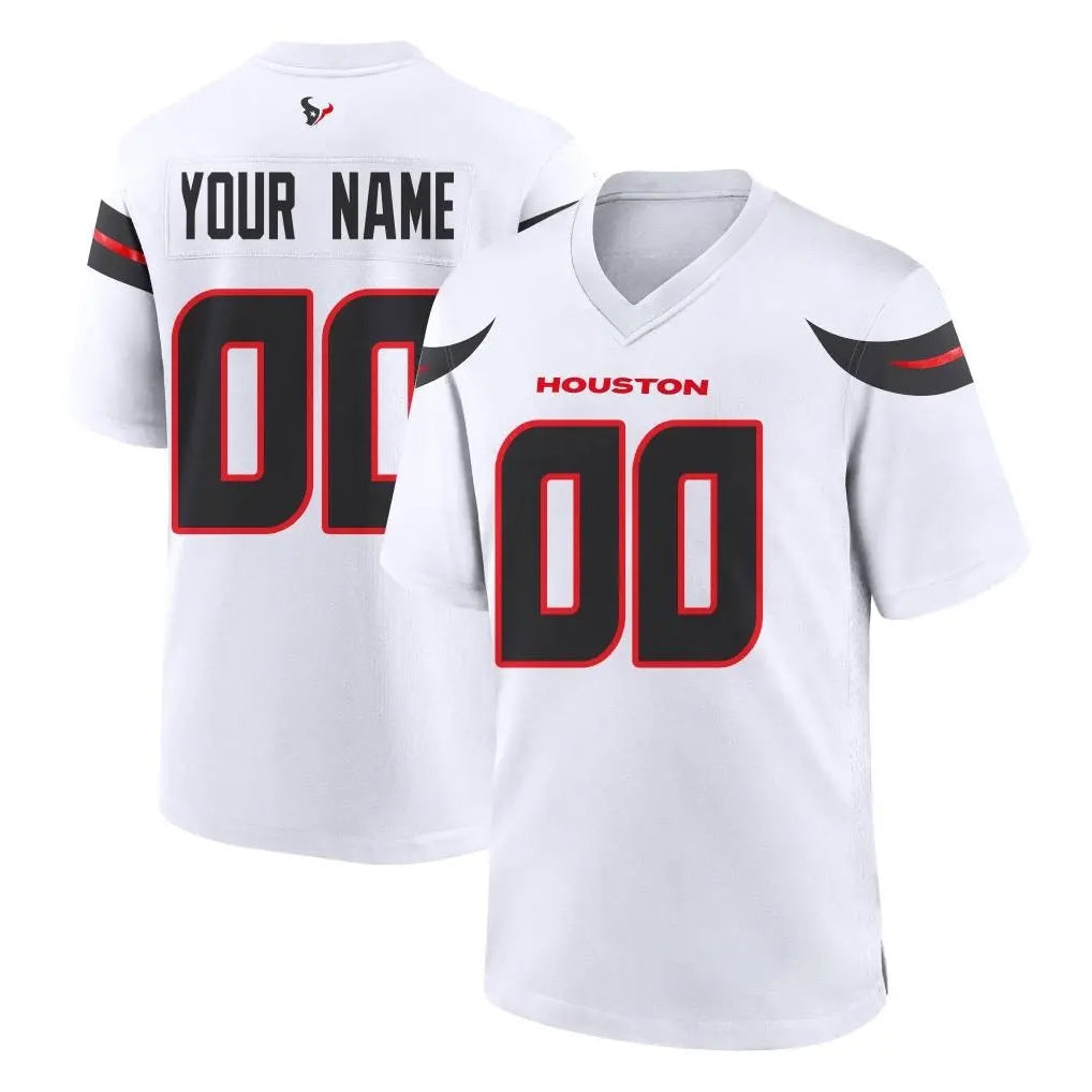 STECN Custom H.Texans White Home Game Any Name & Numbers Stitched Jerseys