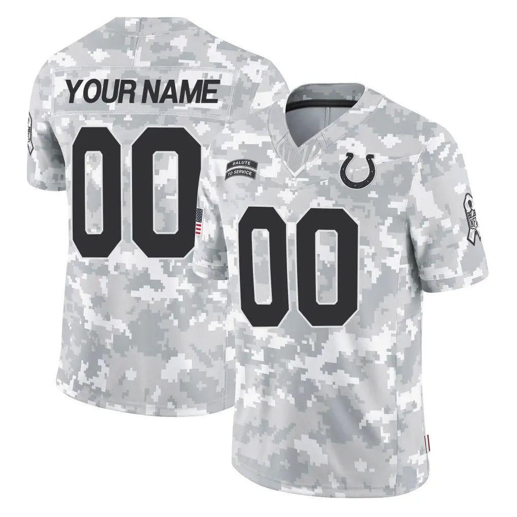 STECN Custom IN.Colts Arctic Camo Salute To Service Limited Game Any Name & Numbers Stitched Jerseys