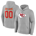 STECN Custom KC.Chiefs Gray Pullover Hoodies Limited Any Name & Numbers Stitched Jerseys
