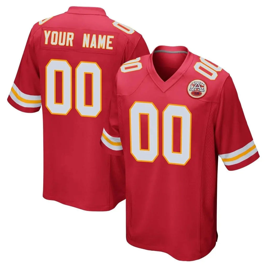 STECN Custom KC.Chiefs Red Home Game Any Name & Numbers Stitched Jerseys