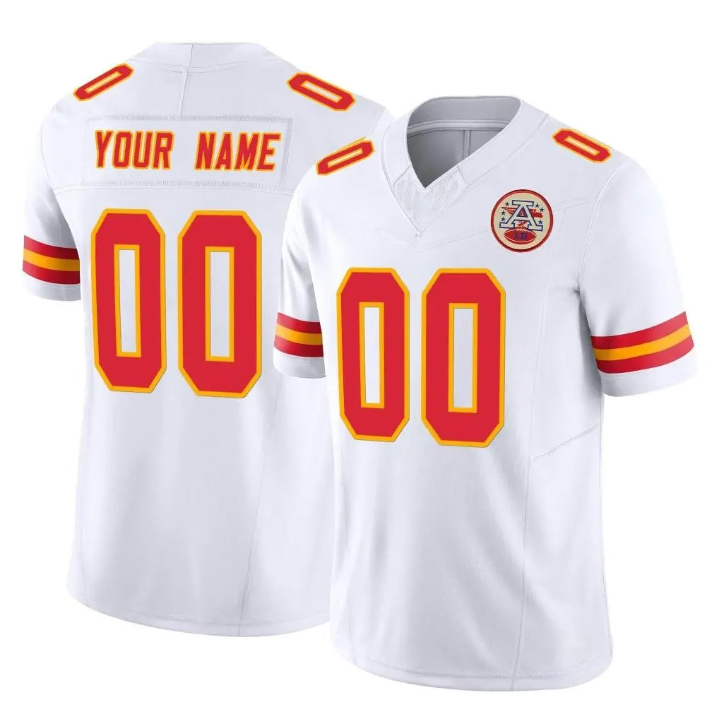 STECN Custom KC.Chiefs White Limited Vapor F.U.S.E. Home Game Any Name & Numbers Stitched Jerseys
