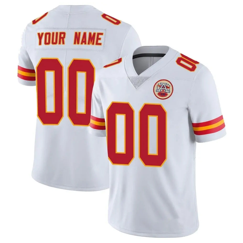 STECN Custom KC.Chiefs White Limited Vapor Untouchable Home Game Any Name & Numbers Stitched Jerseys
