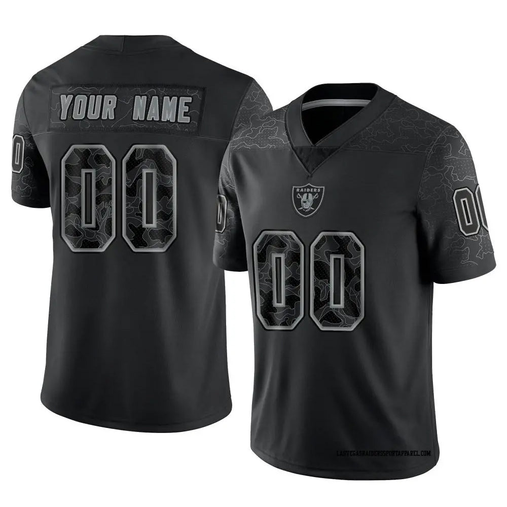 STECN Custom LV.Raiders Black RFLCTV Limited Stitched Jerseys
