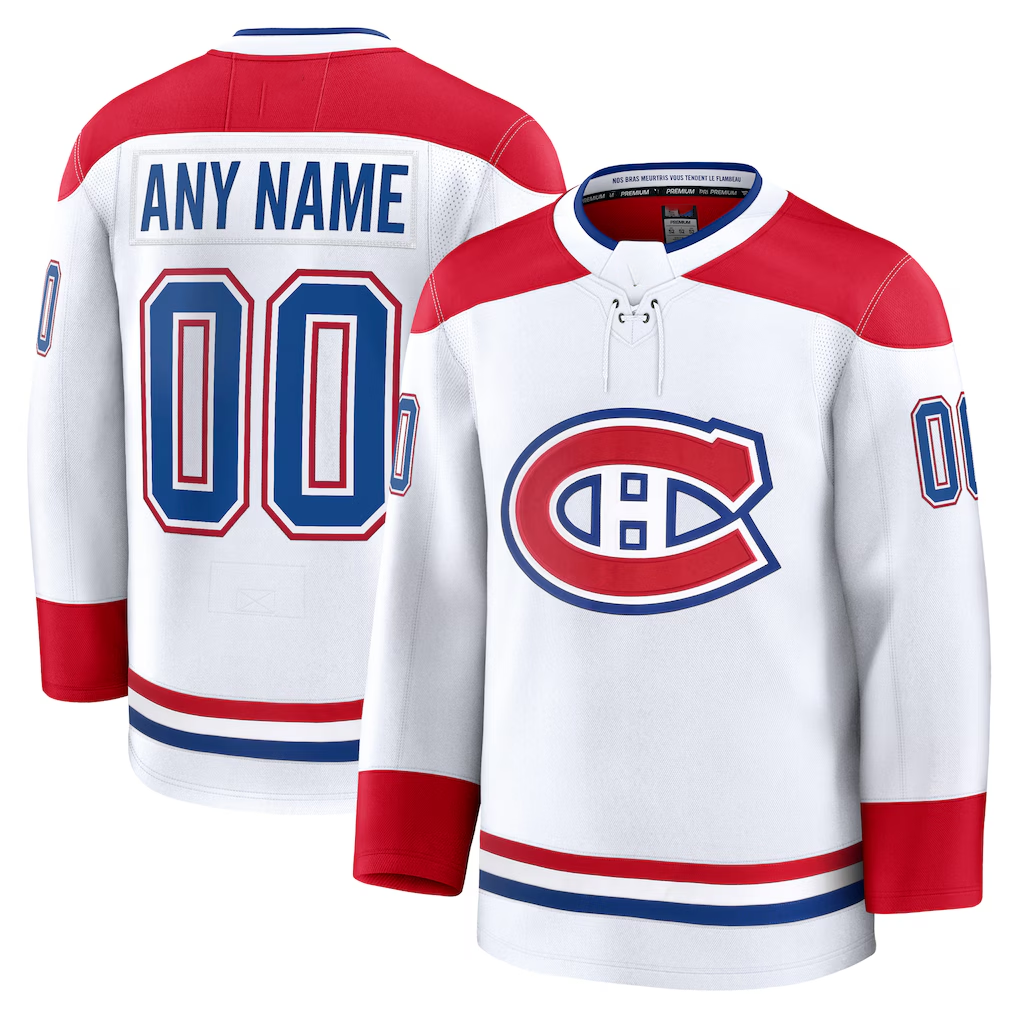 STECN Custom M.Canadiens White Away Premium Jerseys
