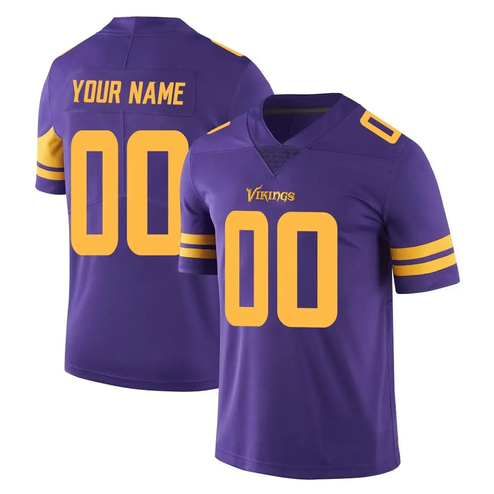 STECN Custom MN.Vikings Purple Limited Color Rush Home Game Any Name & Numbers Stitched Jerseys