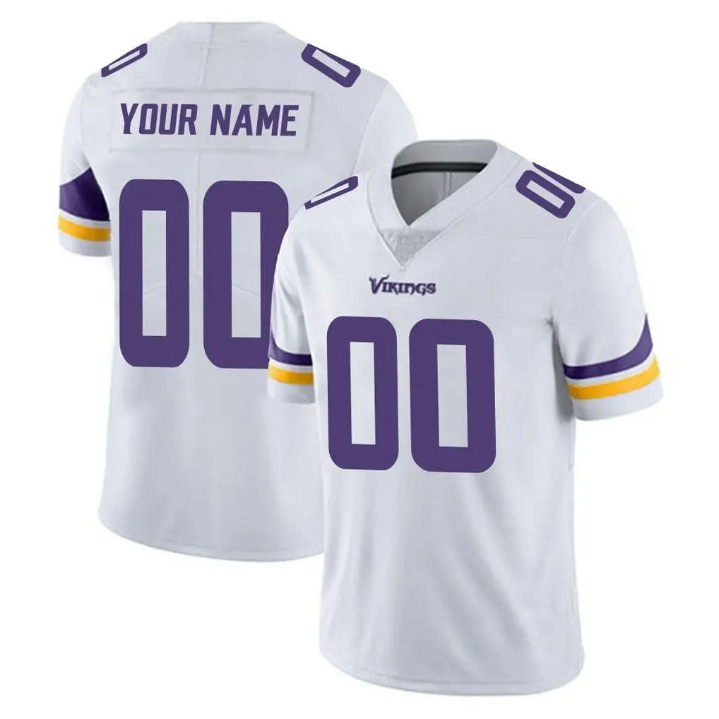 STECN Custom MN.Vikings White Limited Vapor Untouchable Home Game Any Name & Numbers Stitched Jerseys