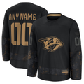 STECN Custom N.Predators Black 2024 Military Appreciation Practice Jerseys