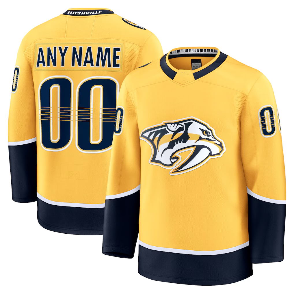 STECN Custom N.Predators Gold Home Premium Jerseys