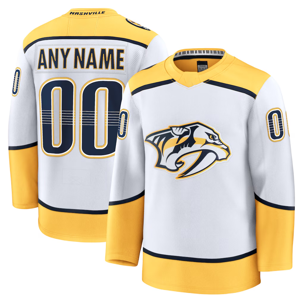 STECN Custom N.Predators White Away Premium Jerseys