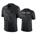 STECN Custom NE.Patriots Black Reflective LImited Home Game Any Name & Numbers Stitched Jerseys