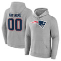 STECN Custom NE.Patriots Gray LOGO Pullover Hoodies Home Game Any Name & Numbers Stitched Jerseys