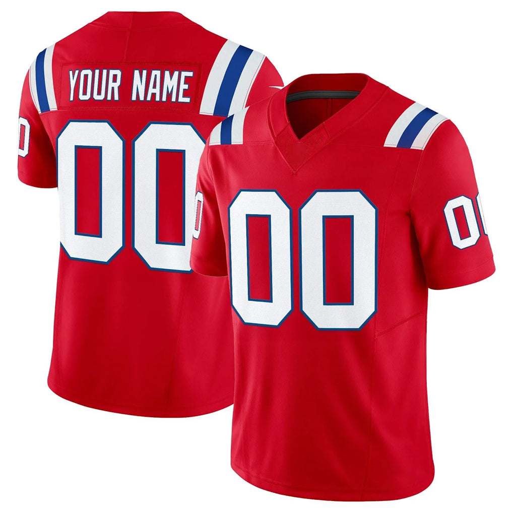 STECN Custom NE.Patriots Red Limited Vapor F.U.S.E. Home Game Any Name & Numbers Stitched Jerseys