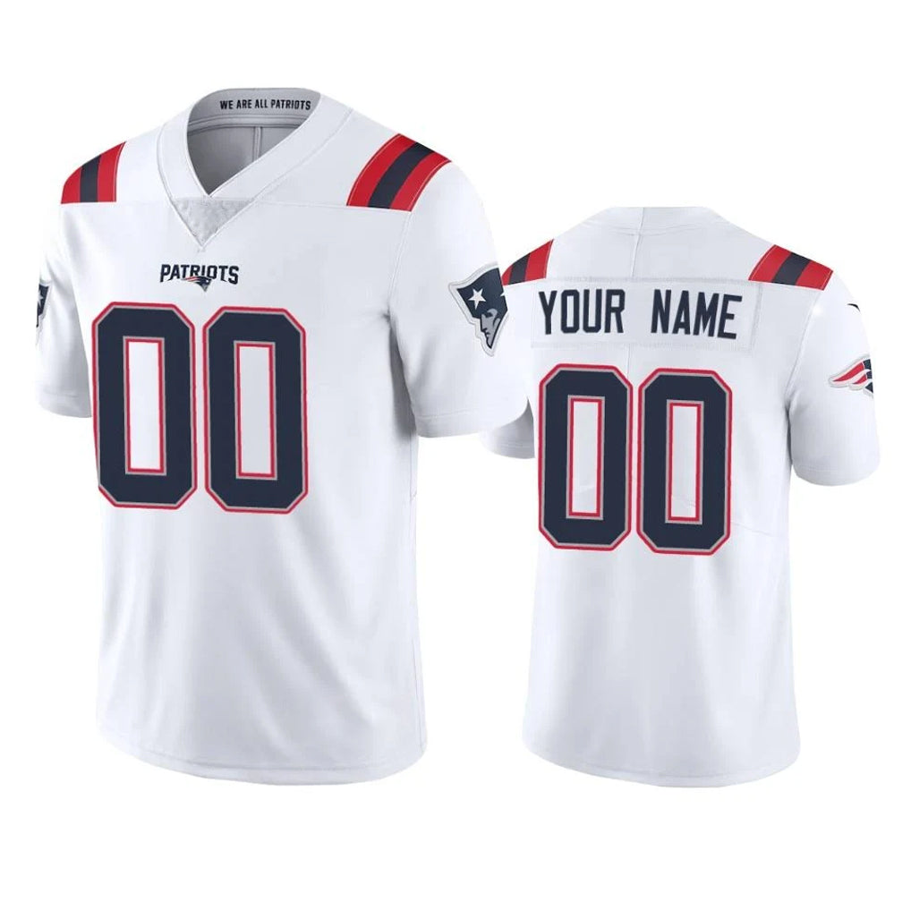 STECN Custom NE.Patriots White Vapor Untouchable Home Game Any Name & Numbers Stitched Jerseys