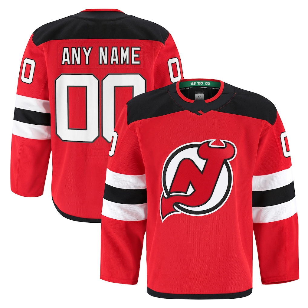 STECN Custom N.Jersey Devils Red Home Authentic Pro Jerseys